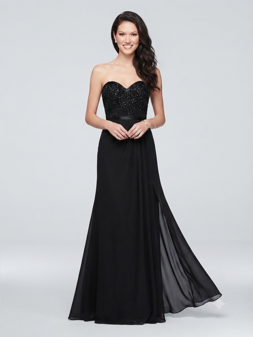 Colors Dress Collection 1271 | Black Strapless Formal Evening Dress | Size 4